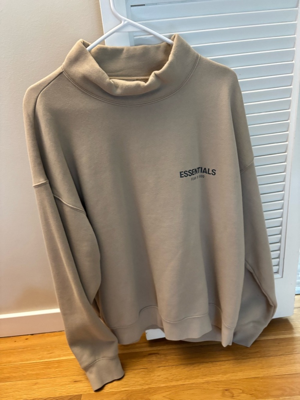 Essentials Men’s Mock Turtleneck Sweatshirt in Taupe